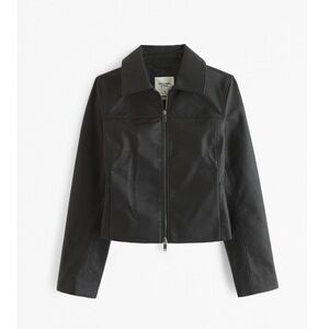Abercrombie & Fitch Black Faux Leather Zip Jacket